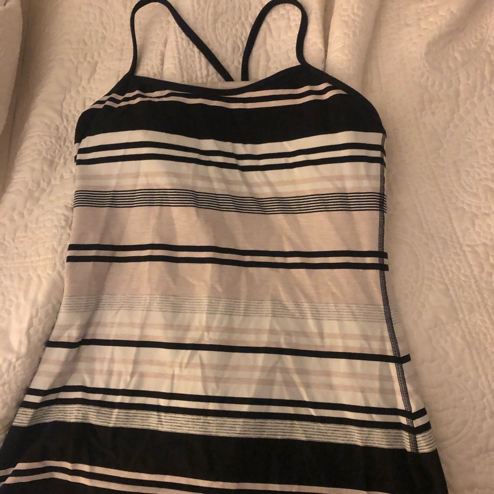 Lululemon Power Y tank multicolor stripe size 8
